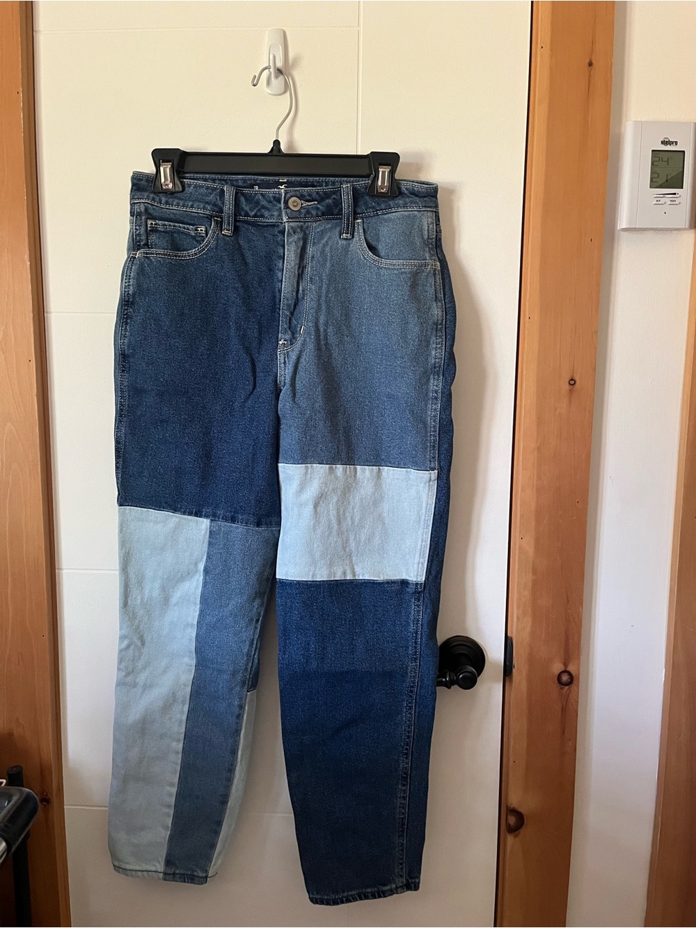 Hollister Patchwork Two-Tone Blue Relaxed Jeans